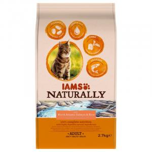 IAMS Naturally Cat Adult, łosoś - 2 x 2,7 kg