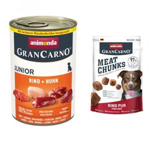 Animonda GranCarno: 6 x 150 g / 400 g / 800 g + Meat Chunks Medium/Maxi, 80 g gratis! - Original Junior, wołowina i kurczak, 6 x 400 g