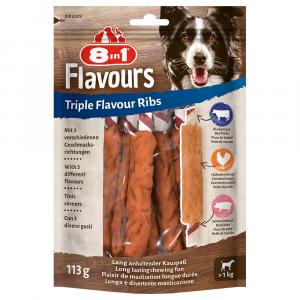 3 + 1 gratis! Przysmaki 8in1 Triple Flavour, różne rodzaje - Ribs, pałeczki do żucia, 4 x 6 sztuk