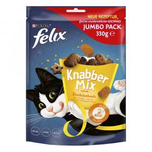 20% taniej! Felix, przysmaki dla kota, różne rodzaje - KnabberMix: Trzy sery, 330 g