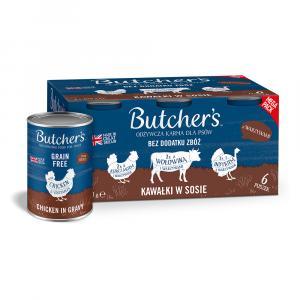 Butcher's Original dla psa, bez zbóż, 6 x 400 g - Pakiet mieszany (3 smaki)