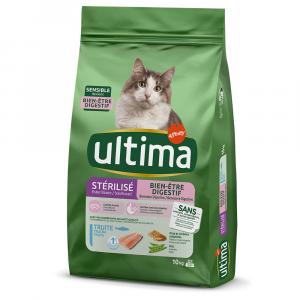 8,5 + 1,5 kg gratis! Ultima, karma sucha dla kota, 10 kg - Cat Sterilized Sensible, pstrąg