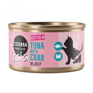 Korzystny pakiet Cosma Asia Kitten w galarecie, 12 x 85 g - Tuńczyk z mięsem kraba
