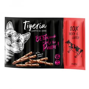 Tigeria Sticks paluszki, 10 x 5 g - Wołowina i wątróbki