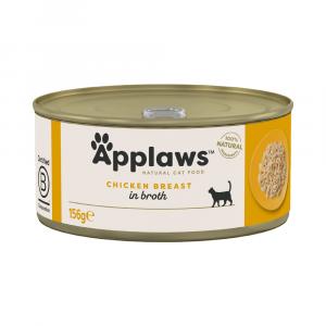 5 + 1 gratis! Applaws w bulionie, karma dla kota, 6 x 156 g - Pierś z kurczaka