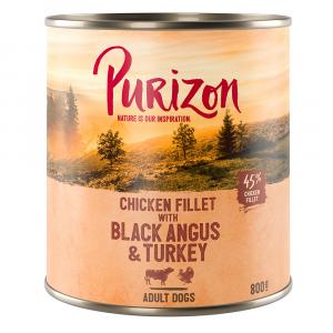 5 + 1 gratis! Purizon, karma mokra dla psa, 6 x 400 g / 6 x 800 g - Adult, wołowina Black-Angus i indyk z batatami i żurawiną, 6 x 800 g