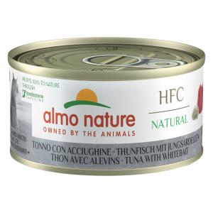 5 + 1 gratis! Almo Nature HFC Natural, karma mokra dla kota, 6 x 70 g - Tuńczyk i młode sardele