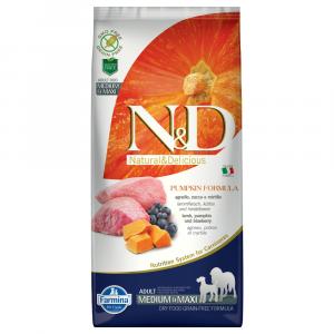 Farmina N&D Grain Free Adult Medium & Maxi, jagnięcina z dynią i borówkami - 12 kg