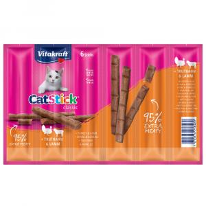 Vitakraft Cat Stick - Classic, Indyk i jagnięcina, 12 x 6 g