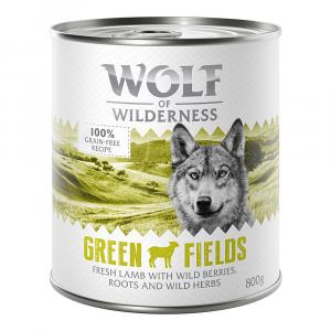 Megapakiet Wolf of Wilderness Adult, 24 x 800 g - Green Fields, jagnięcina