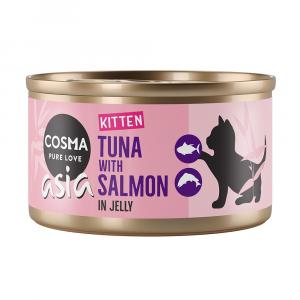 Korzystny pakiet Cosma Asia Kitten w galarecie, 12 x 85 g - Tuńczyk z łososiem