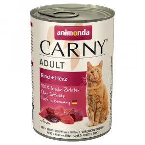 Animonda Carny Adult, 6 x 400 g - Wołowina i serca