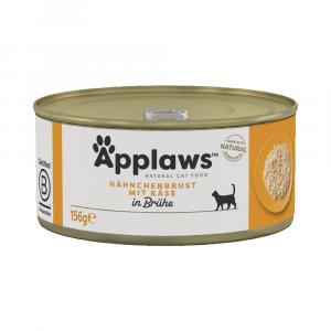 5 + 1 gratis! Applaws w bulionie, karma dla kota, 6 x 156 g - Pierś z kurczaka z serem