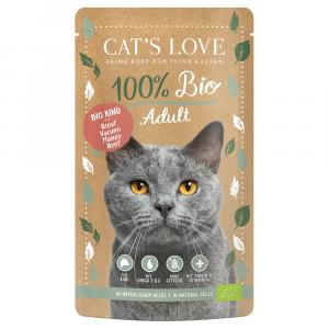 Cat's Love Bio, 6 x 100 g - Adult, Biowołowina