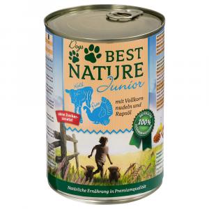 Best Nature Dog Junior 12 x 400 g - Cielęcina, indyk i makaron