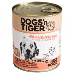 Dogs'n Tiger Adult, 6 x 800 g - Drób i bataty