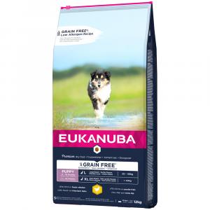 15% taniej! Eukanuba Grain Free Puppy, karma sucha dla psa, 12 kg - Large Breed, kurczak