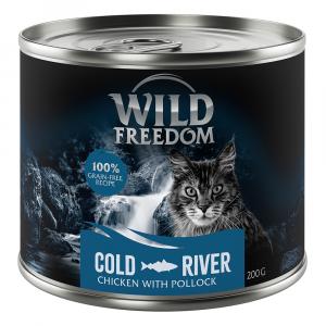 5 + 1 gratis! Wild Freedom, karma mokra, 6 x 200 g - Adult, Cold River – Czarniak i kurczak