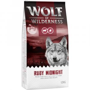 Korzystny pakiet Wolf of Wilderness, 2 x 12 kg - Ruby Midnight, wołowina i królik