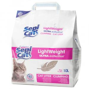 20% taniej! Sepicat LightWeight Ultra Antybakteryjny żwirek dla kota, 10 L - 10 L