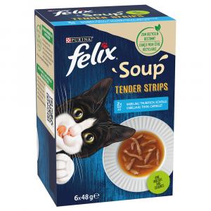 30 + 6 gratis! Felix Soup Filet / Soup, karma uzupełniająca dla kota, 36 x 48 g - Soup Filet, rybne smaki