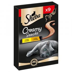 33% taniej! Sheba Creamy Snacks, pasta dla kota, różne rodzaje - Kurczak i ser, 9 x 12 g