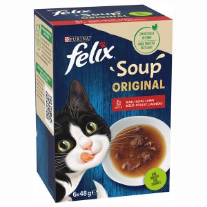 30 + 6 gratis! Felix Soup Filet / Soup, karma uzupełniająca dla kota, 36 x 48 g - Soup, wiejskie smaki