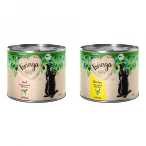 Feringa Bio Menü Kitten, 6 x 200 g - Pakiet mieszany bio (kurczak i cielęcina)