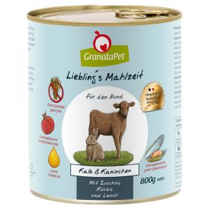 Pakiet GranataPet Liebling's Mahlzeit, 12 x 800 g - Cielęcina i królik