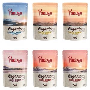 Purizon Organic, 6 x 85 g - Pakiet mieszany (2 x biokurczak, 2 x biowołowina, 1 x biołosoś, 1 x biokaczka)