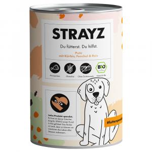 STRAYZ BIO, 6 x 400 g - Bioindyk z biodynią, biokoprem włoskim i bioryżem