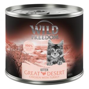 5 + 1 gratis! Wild Freedom, karma mokra, 6 x 200 g - Kitten, Wild Desert – Indyk i kurczak