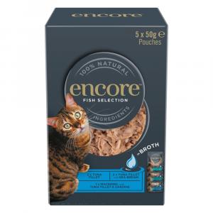 Encore Cat w bulionie, 5 x 50 g - Wybór rybny (3 smaki)