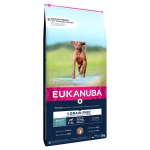 10 + 2 kg gratis! Eukanuba Grain Free, 12 kg - Adult Large Dogs, dziczyzna