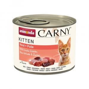 Megapakiet animonda Carny Kitten, 24 x 200 g - Wołowina i indyk