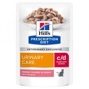 24 + 12 gratis! Hill's Prescription Diet, karma mokra dla kota, 36 x 85 g - c/d Multicare Stress Urinary Care, łosoś