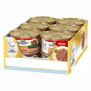 Korzystny pakiet Gourmet Gold, soczyste kawałeczki, 24 x 85 g - Łosoś