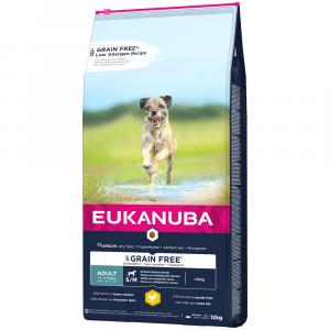 15% taniej! Eukanuba Grain Free, karma sucha dla psa, 12 kg - Adult Small / Medium Breed, kurczak