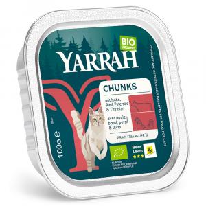 Yarrah Bio kawałeczki w sosie, 6 x 100 g - Biokurczak i biowołowina z biopietruszką i biotymiankiem