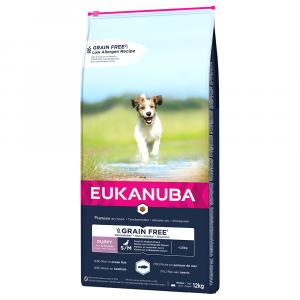 Eukanuba Grain Free Puppy Small/Medium Breed, z łososiem - 12 kg