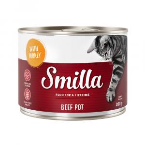 5 + 1 gratis! Smilla, karma mokra, 6 x 200 g - Puszki z wołowiną, wołowina z indykiem