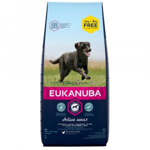 15 + 3 kg gratis! Eukanuba, karma sucha dla psa, 18 kg - Adult Large Breed, kurczak