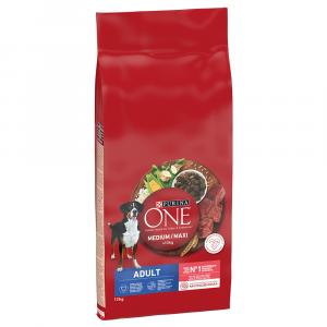 Purina One Medium/Maxi Adult, wołowina z ryżem - 12 kg
