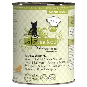 Pakiet catz finefood Ragout, 24 x 380 g - Nr. 605: Łosoś z dziką kaczką