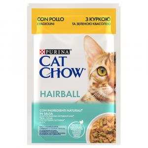 22 + 4 gratis! PURINA Cat Chow, mokra karma, 26 x 85 g - Hairball, kurczak i zielona fasolka