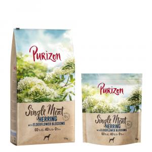 12 + 1 kg gratis! Purizon Single Meat, karma sucha, 13 kg - Śledź z kwiatami czarnego bzu