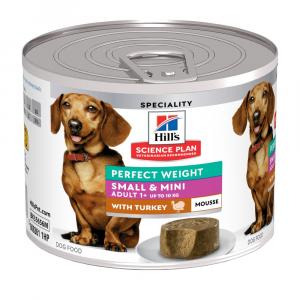Hill's Science Plan Perfect Weight Adult Small & Mini Mousse - indyk: 12 x 200 g