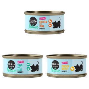 Mieszany pakiet próbny Cosma Nature Kitten - 6 x 70 g (3 smaki)