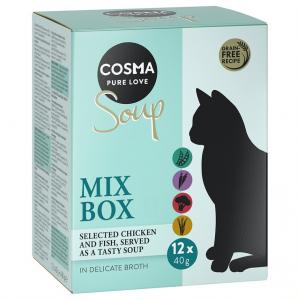 25% taniej! Cosma Soup, mokra karma dla kota, 36 x 40 g - Pakiet mieszany II