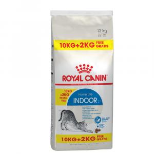 10 + 2 gratis! Royal Canin różne rodzaje, 12 kg - Indoor 27